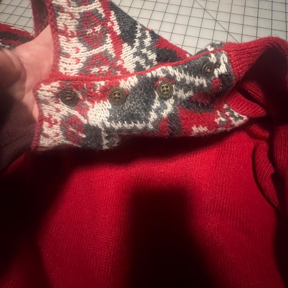 Coldwater Creek Ugly Christmas Sweater Women NWT XL Red and White Cozy Bead - Picture 6 of 10